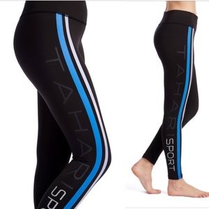 High Waisted Black Tahari Sport Leggings Sz MD NWT